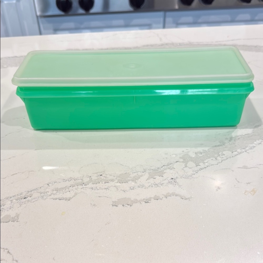 Tupperware rectangular crisper Green Container with Frosted Lid